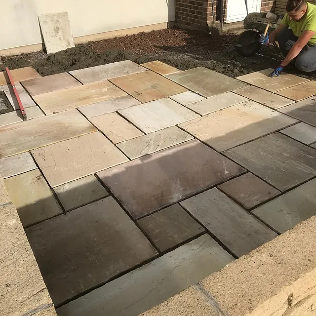 New patio being laid