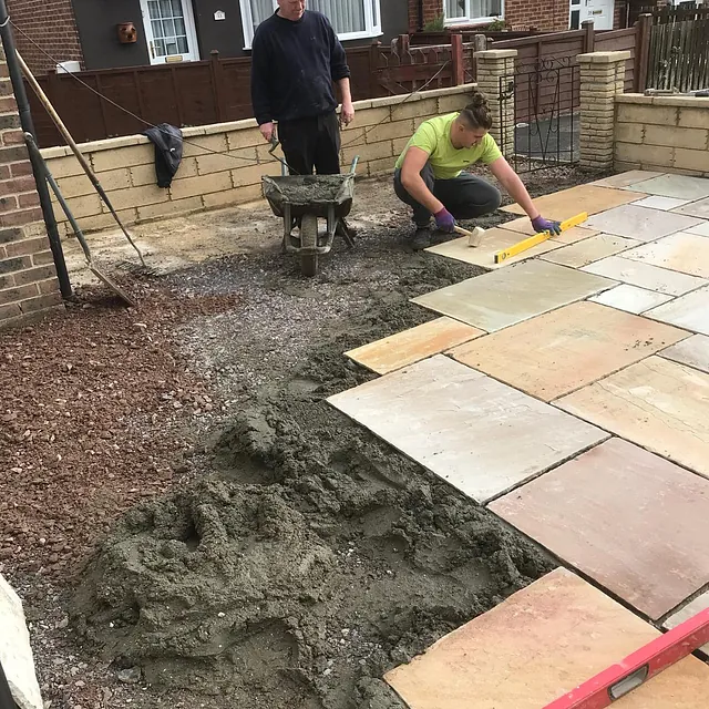 New patio being laid